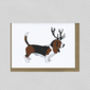 Illustrated Basset Hound Deer Blank Card, thumbnail 2 of 2