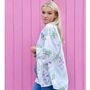 Floral Pink Palm Tree Print Cotton Summer Jacket, thumbnail 2 of 5