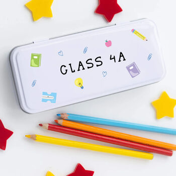 Personalised Name Metal Stationery Pencil Case Tin, 4 of 5