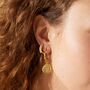 Palma Hamsa Hand Gold Hoop Earrings, thumbnail 1 of 5