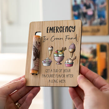 Personalised Emergency Ice Cream Money Holder Magnet, 3 of 5