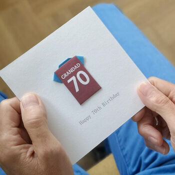 Personalised West Ham 70th Football Birthday Card, 9 of 9
