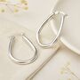 Large Sterling Silver Oval Hinged Hoop Earrings, thumbnail 3 of 7