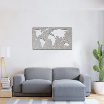 Metal World Map Wall Decor With Continents Design, 9 of 11