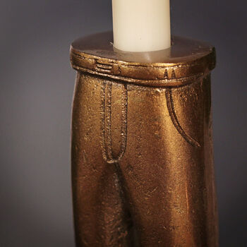 Gold Trouser Candle Holders Small And Large, 4 of 6