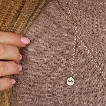 Extra Large Rabbit Silver Necklace Personalised, 4 of 7
