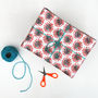 Red Dandelion Wrapping Paper, thumbnail 2 of 4