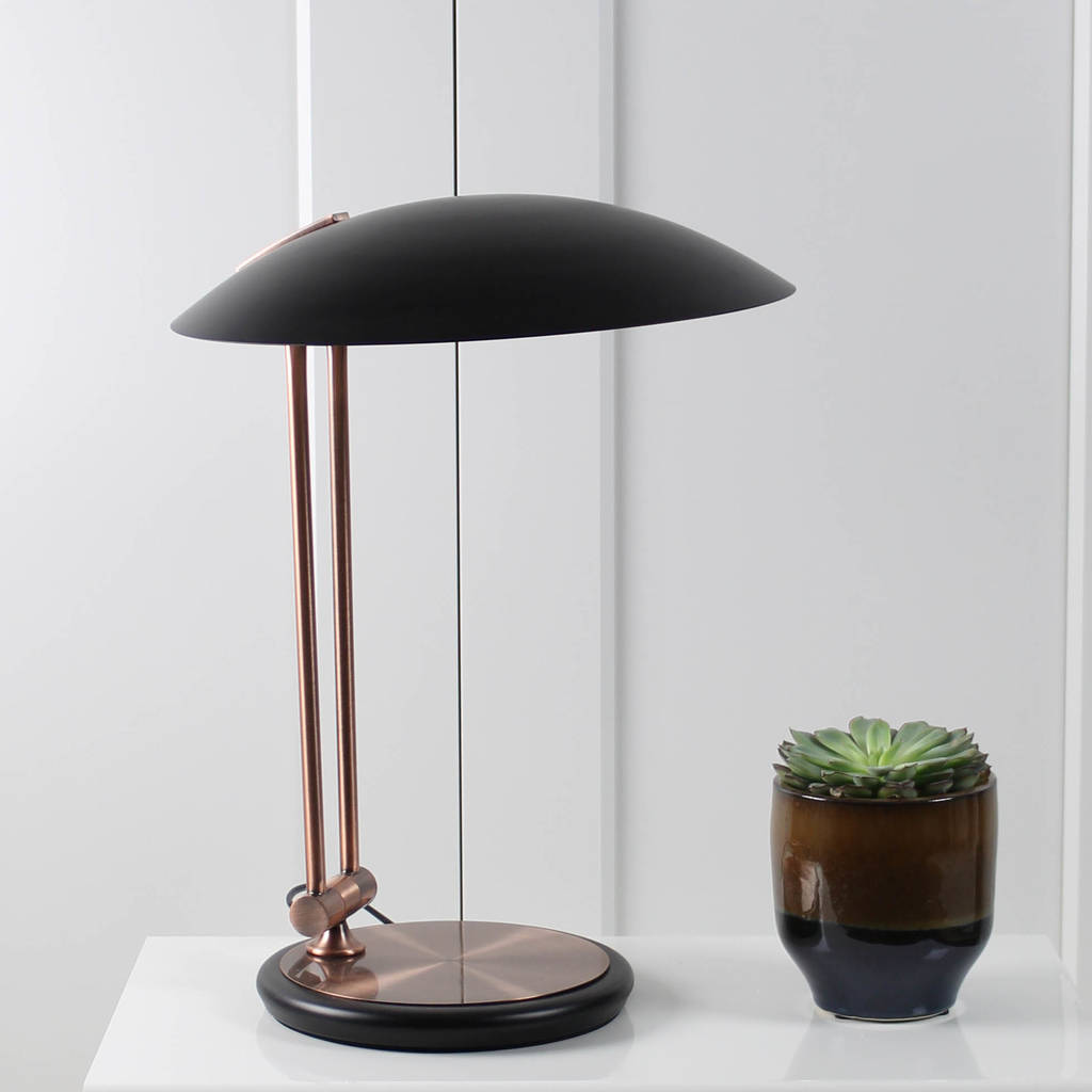 Desk Lamps Notonthehighstreet Com Copper And Black Twin Arm Table Lamp Lamps