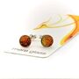 Small Orange Fused Glass Sterling Silver Stud Earrings, thumbnail 3 of 5