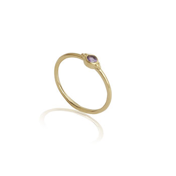 Amethyst Stacking Ring Gold Plated Sterling Silver, 2 of 5
