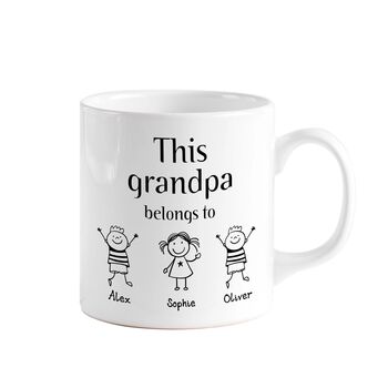 This Grandpa Belongs To Mug Gift With Grandchildren Names, 4 of 4