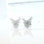 Laser Cut Rainbow Glitter Reindeer Earrings Studs, thumbnail 7 of 7