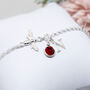 Personalised Sterling Silver Bee Birthstone Bracelet, thumbnail 1 of 5