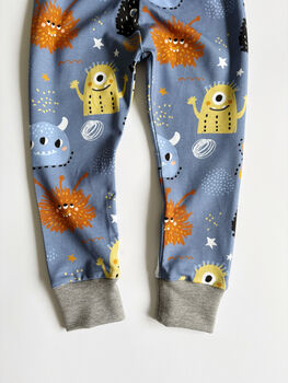 Monster Print Organic Baby And Child Leggings – Handmade And Sustainable, 2 of 3