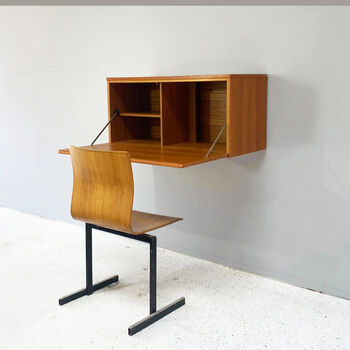 1970’s Mid Century Beaver And Tapley Wall Mounted Desk, 2 of 9