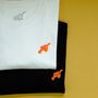 Hoy Classics Embroidered Organic T Shirt Natural / Sunrise, thumbnail 3 of 5