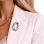 Oblong Modern Abstract Statement Brooch, thumbnail 3 of 3