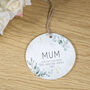 Personalised Eucalyptus Mother's Day Hanging Ceramic, thumbnail 1 of 3