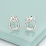 Sterling Silver Lucky Horseshoe Stud Earrings, thumbnail 3 of 5