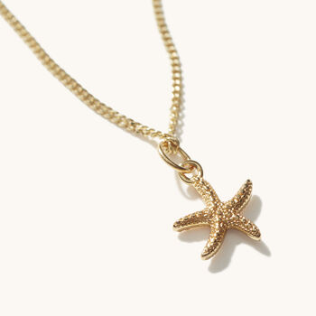 Mini Starfish Necklace Silver Or 18ct Gold Plated Vermeil, 4 of 5