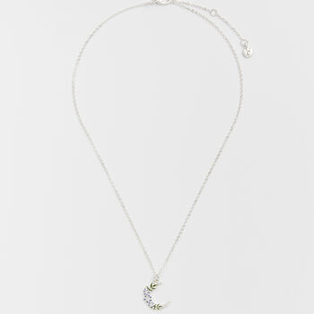 Silver Nightshade Moon Pendant Necklace, 5 of 8