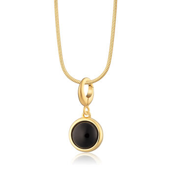 18ct Gold Black Onyx Protection Touchstone Necklace, 3 of 7