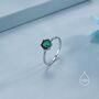 Sterling Silver One Carat Emerald Green Cz Ring, thumbnail 3 of 12