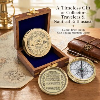Personalised 100 Year Brass Calendar Compass, 10 of 12