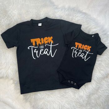 Trick Or Treat Kids Halloween T Shirt Or Babygrow, 2 of 4