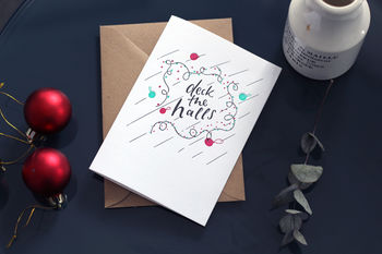 'Deck The Halls' Letterpress Christmas Card, 2 of 2