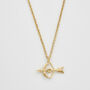 Gold Cupids Bow And Arrow Necklace, thumbnail 4 of 8