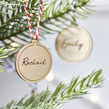 Personalised Wooden Bauble Decoration, 3 of 8