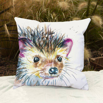 Inky Hedgehog Outdoor Cushion For Garden Furniture, 2 of 9