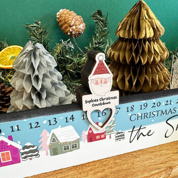 Personalised Santa Countdown Advent Slider With Surname, 3 of 5