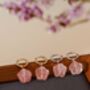 Carved Botan Cherry Quartz Earrings, thumbnail 5 of 11