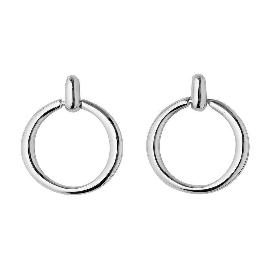 silver hoop classic drop earrings by hersey silversmiths