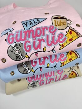 Just A Gilmore Girlie Embroidered Sweatshirt, 5 of 6