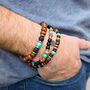 Turquoise, Wood And Lava Stone Men's Bracelet Set, thumbnail 1 of 8