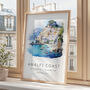 Italy Travel Destination Poster For The Amalfi Coast, thumbnail 2 of 7