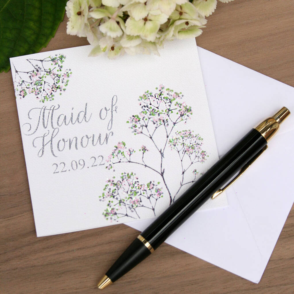 Floral Maid Of Honour Wedding Card, 1 of 6