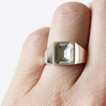 Phantom Emerald Signet Ring Silver, 2 of 8