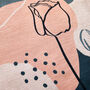 Cushion Cover With Pink And Blue Grey Abstract Rose, thumbnail 2 of 7