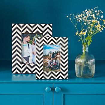 Handmade Chevron Patterned Photo Frame, 2 of 6