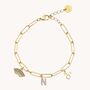 Charm Builder™ Gold Paperclip Chain Multi Charm Bracelet, thumbnail 2 of 9