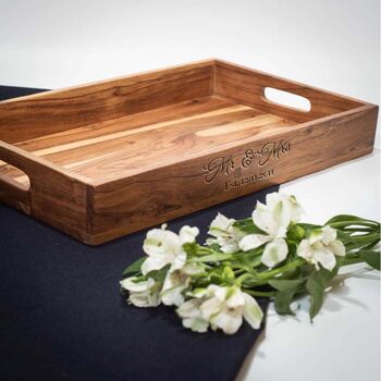 Personalised 'Breakfast' Wooden Serving Tray, 2 of 4