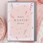 'Best Auntie Ever' Peach Happy Birthday Card, thumbnail 1 of 2