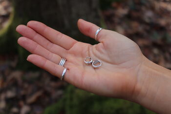 Huggie Hoop Earrings Sterling Silver Everyday Jewellery, 3 of 5