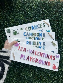 Personalised Outdoor Playhouse/ Wendyhouse/ Cubby Sign: Outdoor Play Mud Kitchen Cafe Accessory, 4 of 4