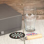 Personalised Darts Pint Glass With Flights Gift Set, thumbnail 3 of 8