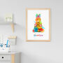 Personalised Kid's Meditating Rabbit Wall Art, thumbnail 9 of 12